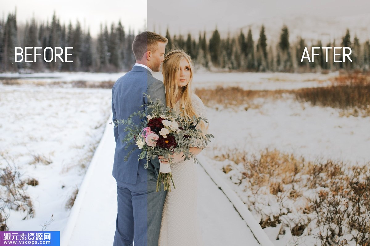 冬季婚礼电影胶片电脑版LR预设/手机版APP预设 Winter Wedding Lightroom Presets插图5