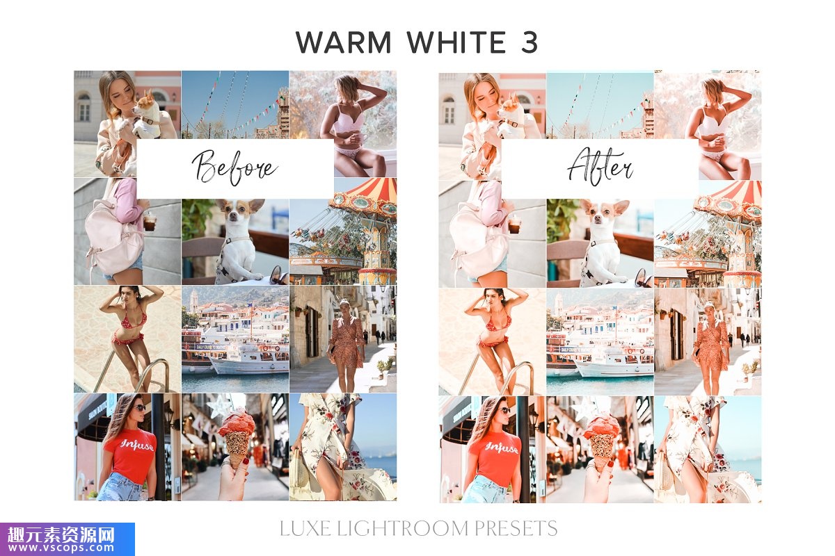 7个暖白色手版移动Lightroom预设可创建梦幻般的明亮和温和的照明插图3