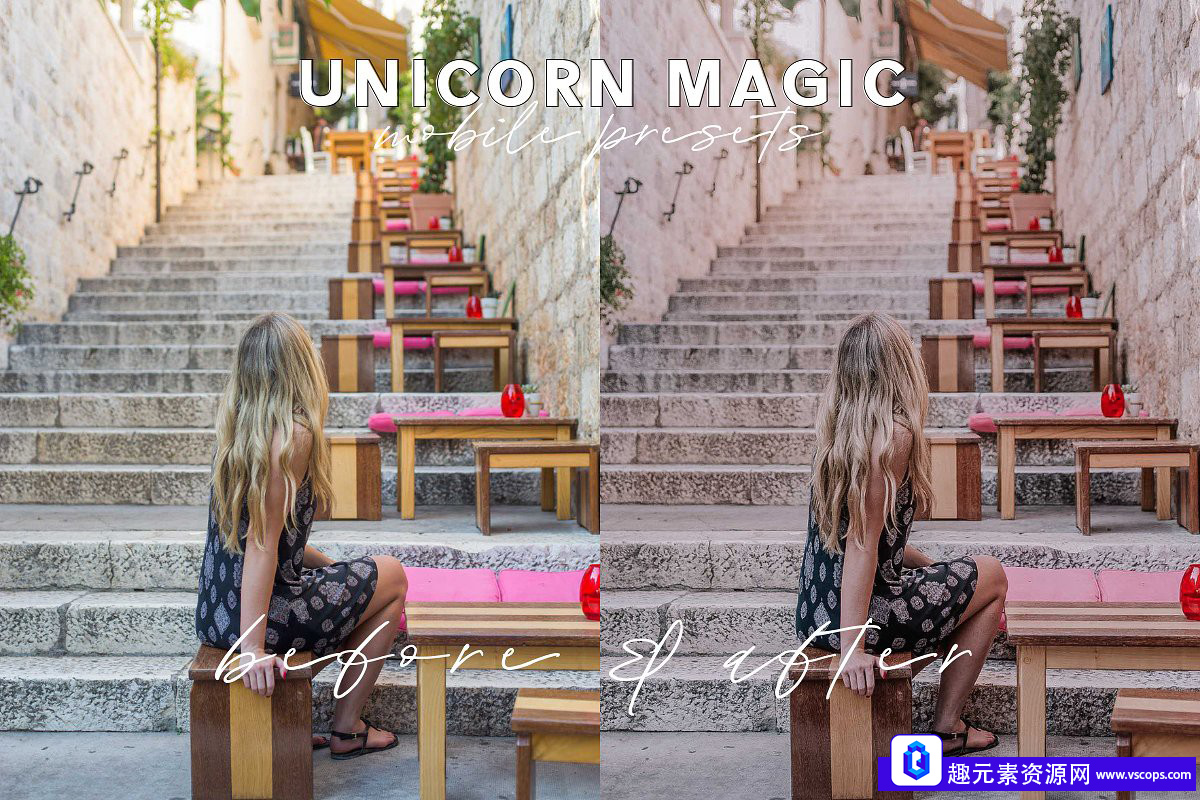 梦幻粉红色调INS人像LR预设+APP滤镜 Unicorn Magic Mobile Presets插图4