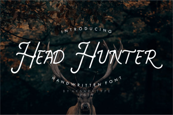 Head Hunter字体-复古风格的经典手写字体插图
