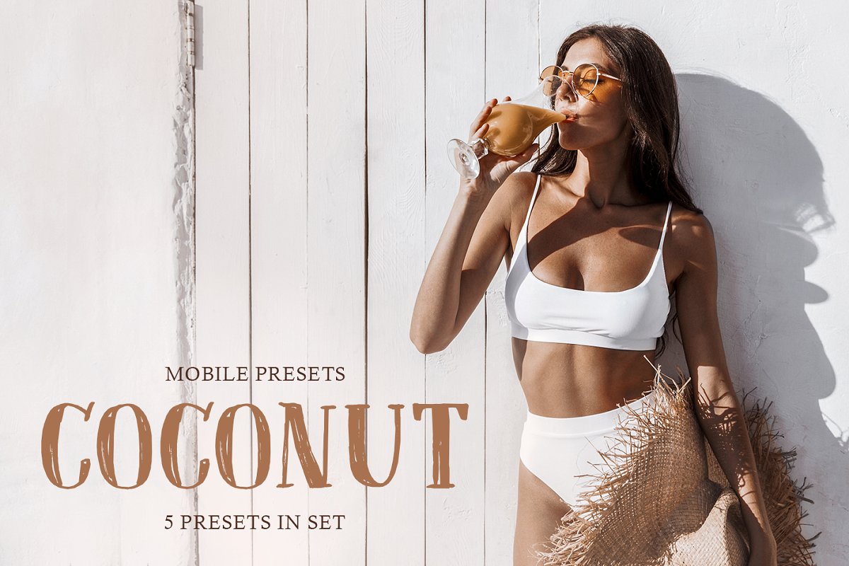 通透人像健康肤色INS人像LR预设/移动APP预设 Coconut Mobile Presets插图