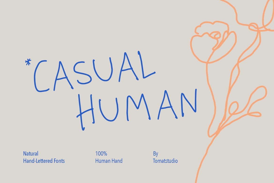 Casual Human手写字体系列 常规与粗体双版本 天然粗糙感儿童自然主题设计OTF文件 Casual Human Fonts